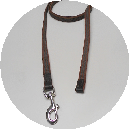 Audenham English Bridle Leather Rubberised Cotton Tracking Lead Brown